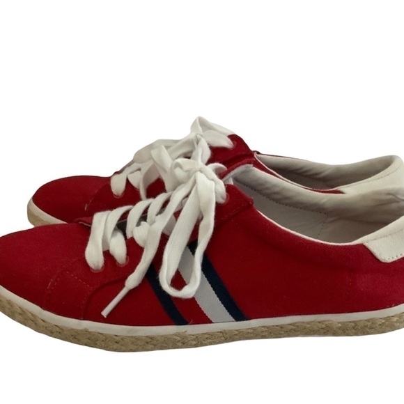 TOMMY HILFIGER Red Filip 2 Canvas Espadrille Sneakers - Picture 2 of 6